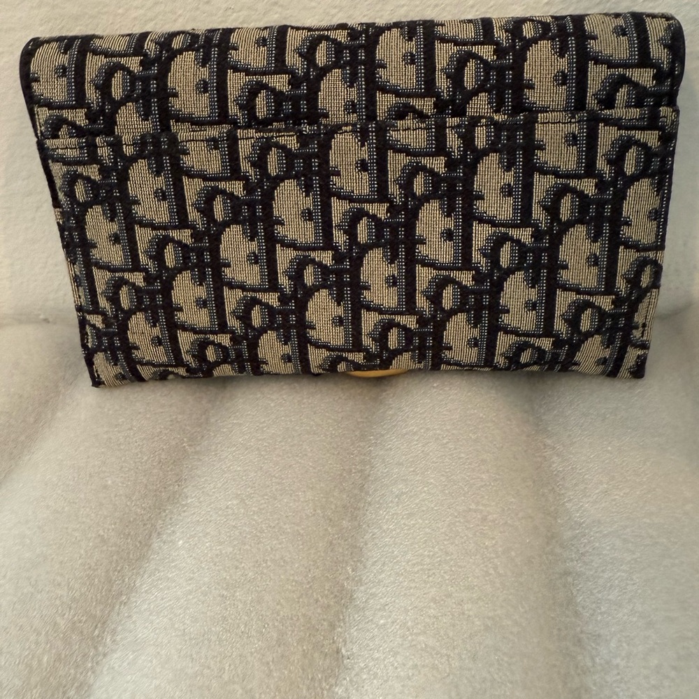 SOLD 🎉 Blue Christian Dior Oblique Jacquard Saddle Pouch with Chain WOC - Picture 6 of 14